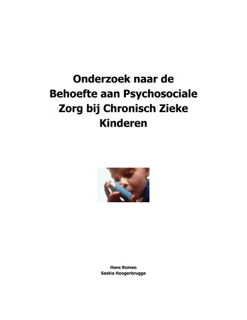 Onderzoek naar de Behoefte aan Psychosociale Zorg - Saxion ...