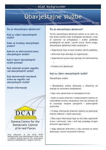 Intelligence Services - DCAF