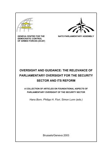 Oversight and Guidance: the Relevance of Parliamentary ... - DCAF
