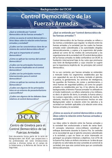 Control Democrático de las Fuerzas Armadas - DCAF