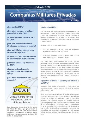 Compañías Militares Privadas - DCAF