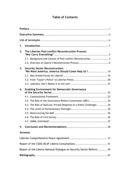 The Challenges and Opportunities of Security Sector Reform in Post ...