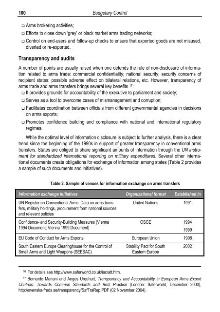 Civil-Military Relations and Democratic Control of the Security Sector