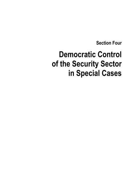 Civil-Military Relations and Democratic Control of the Security Sector