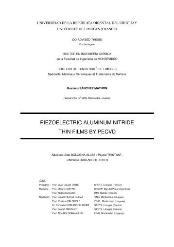 Piezoelectric aluminium nitride thin films by PECVD - Epublications ...