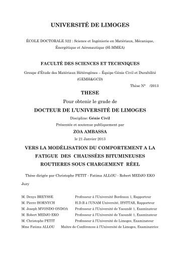 Vers la modélisation du comportement à la fatigue des chaussées ...