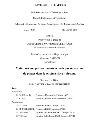 Matériaux composites nanostructurés par séparation de phases ...