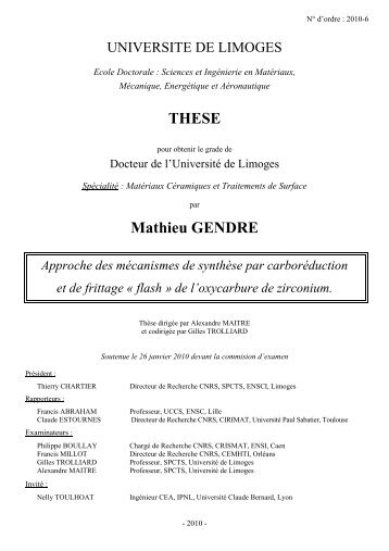 flash » de l'oxycarbure de zirconium - Epublications - Université de ...