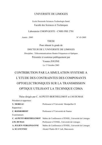 Contribution par la simulation système à l'étude des contraintes des ...