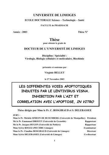 Les différentes voies apoptotiques induites par le lentivirus visna ...