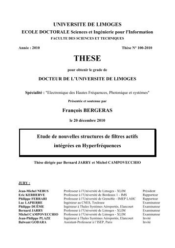 Etude de nouvelles structures de filtres actifs intégrées en ...
