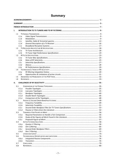 III. Gm-C Filtering - Epublications - Université de Limoges