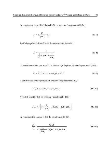 Etude et conception de structures de filtrage actif radiofréquence ...