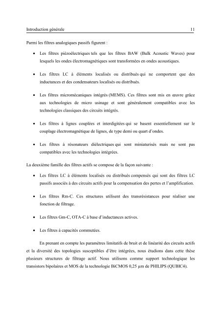 Etude et conception de structures de filtrage actif radiofréquence ...