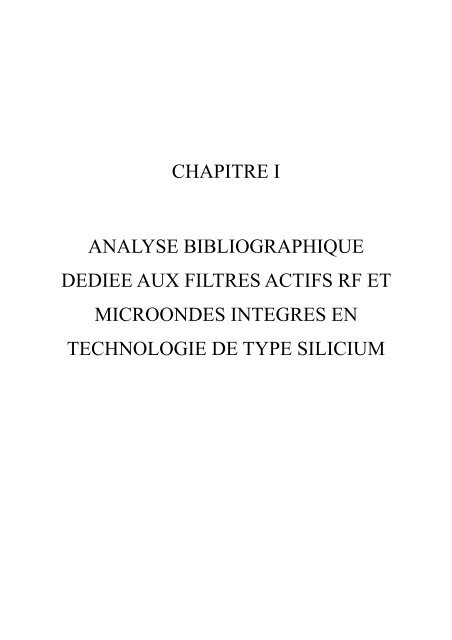 Etude et conception de structures de filtrage actif radiofréquence ...