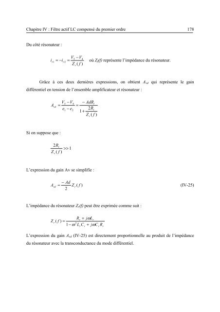 Etude et conception de structures de filtrage actif radiofréquence ...