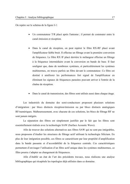 Etude et conception de structures de filtrage actif radiofréquence ...