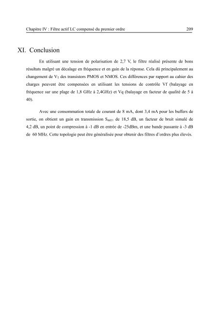 Etude et conception de structures de filtrage actif radiofréquence ...