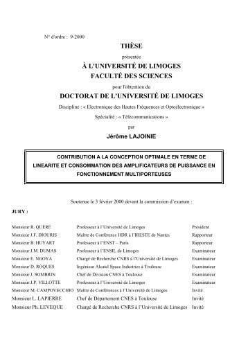 Contribution à la conception optimale en terme de linéarité et ...