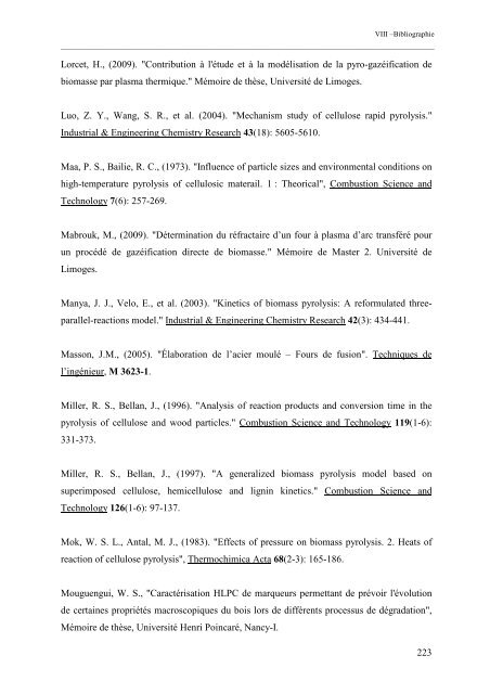 Etude d'un procédé de gazéification de biomasse en ambiance ...