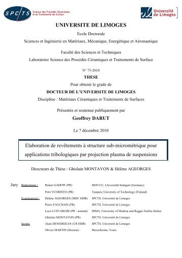 Elaboration de revêtements à structure sub-micrométrique pour ...