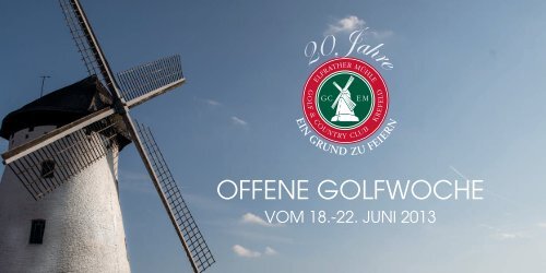 OFFENE GOLFWOCHE - Golfclub Elfrather Mühle