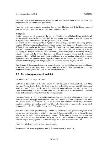 Handleiding OO8-project Semester 3.1, blok C, 2005/2006 - OED