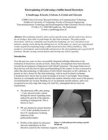 Electroplating of Gold using a Sulfite-based Electrolyte