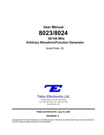 Tabor Electronics Ltd. - OED