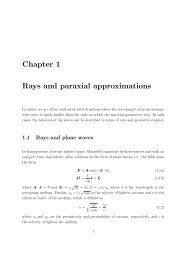 Chapter 1 Rays and paraxial approximations - OED