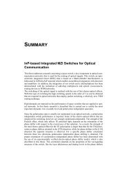 SUMMARY InP-based Integrated MZI Switches for Optical ... - OED