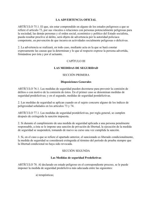 Ley Nº 62 CÓDIGO PENAL ASAMBLEA NACIONAL DEL PODER ...