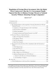 Regulation of Foreign Direct Investment After the Dubai Ports ...