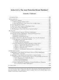 Series LLCs: The Asset Protection Dream Machines? Amanda J ...