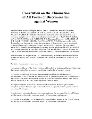 Convention on the Elimination of All Forms of Discrimination against ...