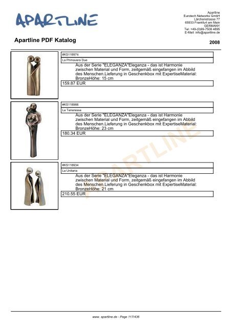 APARTLINE Apartline PDF Katalog - Eurotech Networks GMBH