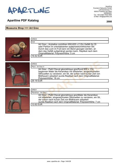 APARTLINE Apartline PDF Katalog - Eurotech Networks GMBH