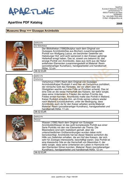 APARTLINE Apartline PDF Katalog - Eurotech Networks GMBH