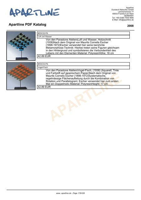 APARTLINE Apartline PDF Katalog - Eurotech Networks GMBH