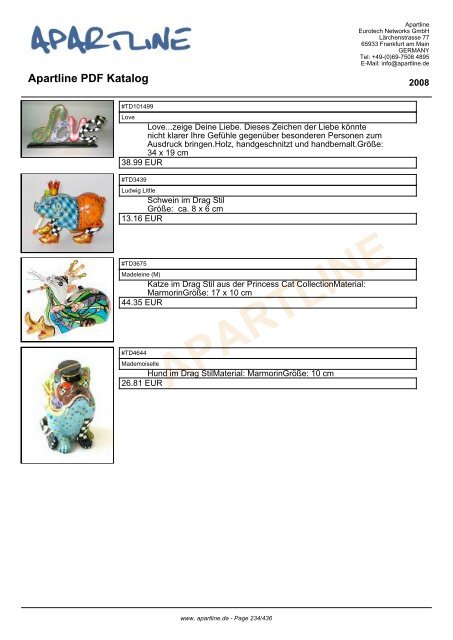 APARTLINE Apartline PDF Katalog - Eurotech Networks GMBH