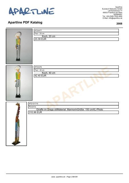 APARTLINE Apartline PDF Katalog - Eurotech Networks GMBH