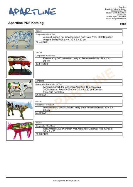 APARTLINE Apartline PDF Katalog - Eurotech Networks GMBH