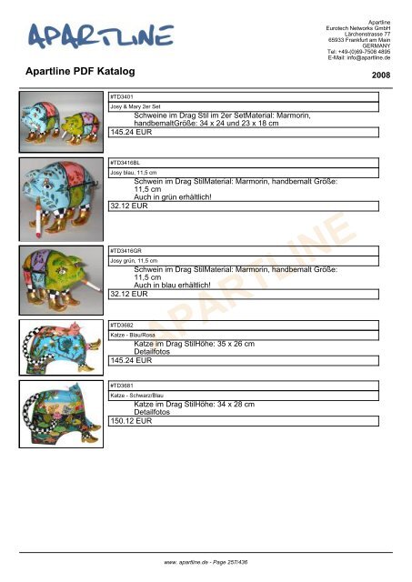 APARTLINE Apartline PDF Katalog - Eurotech Networks GMBH