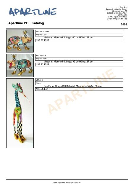 APARTLINE Apartline PDF Katalog - Eurotech Networks GMBH