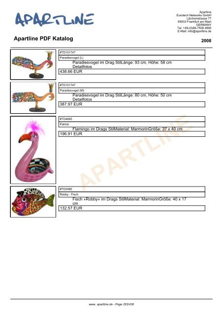 APARTLINE Apartline PDF Katalog - Eurotech Networks GMBH