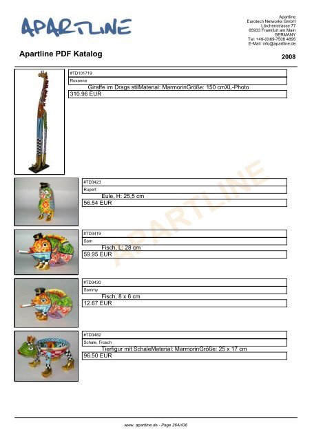 APARTLINE Apartline PDF Katalog - Eurotech Networks GMBH