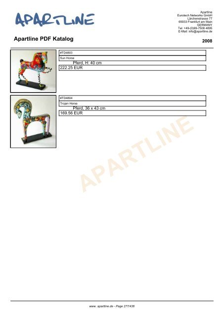 APARTLINE Apartline PDF Katalog - Eurotech Networks GMBH