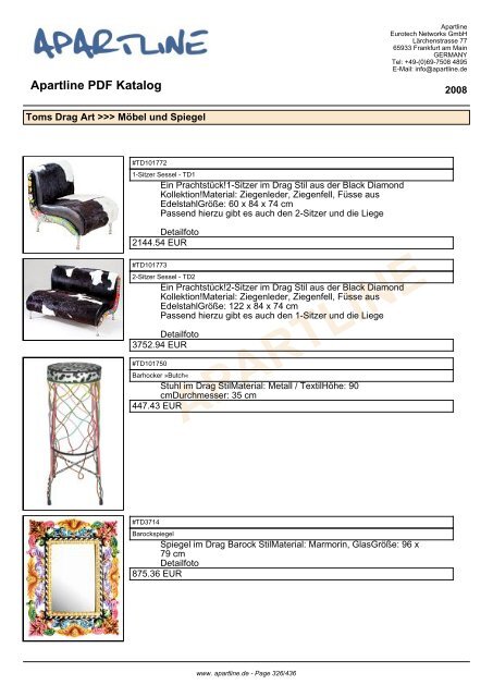 APARTLINE Apartline PDF Katalog - Eurotech Networks GMBH