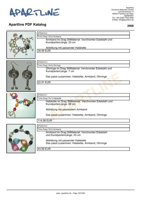 APARTLINE Apartline PDF Katalog - Eurotech Networks GMBH