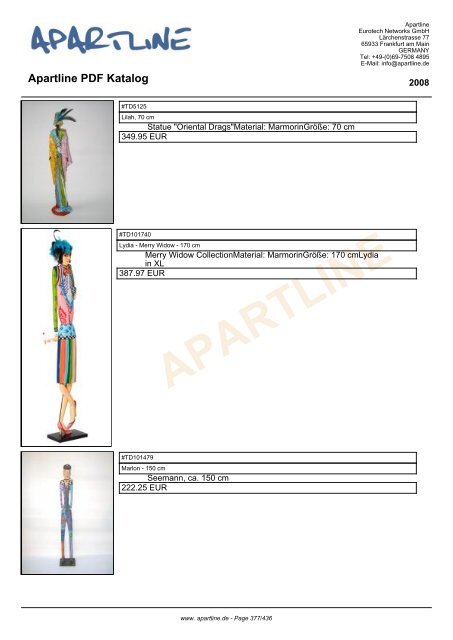 APARTLINE Apartline PDF Katalog - Eurotech Networks GMBH